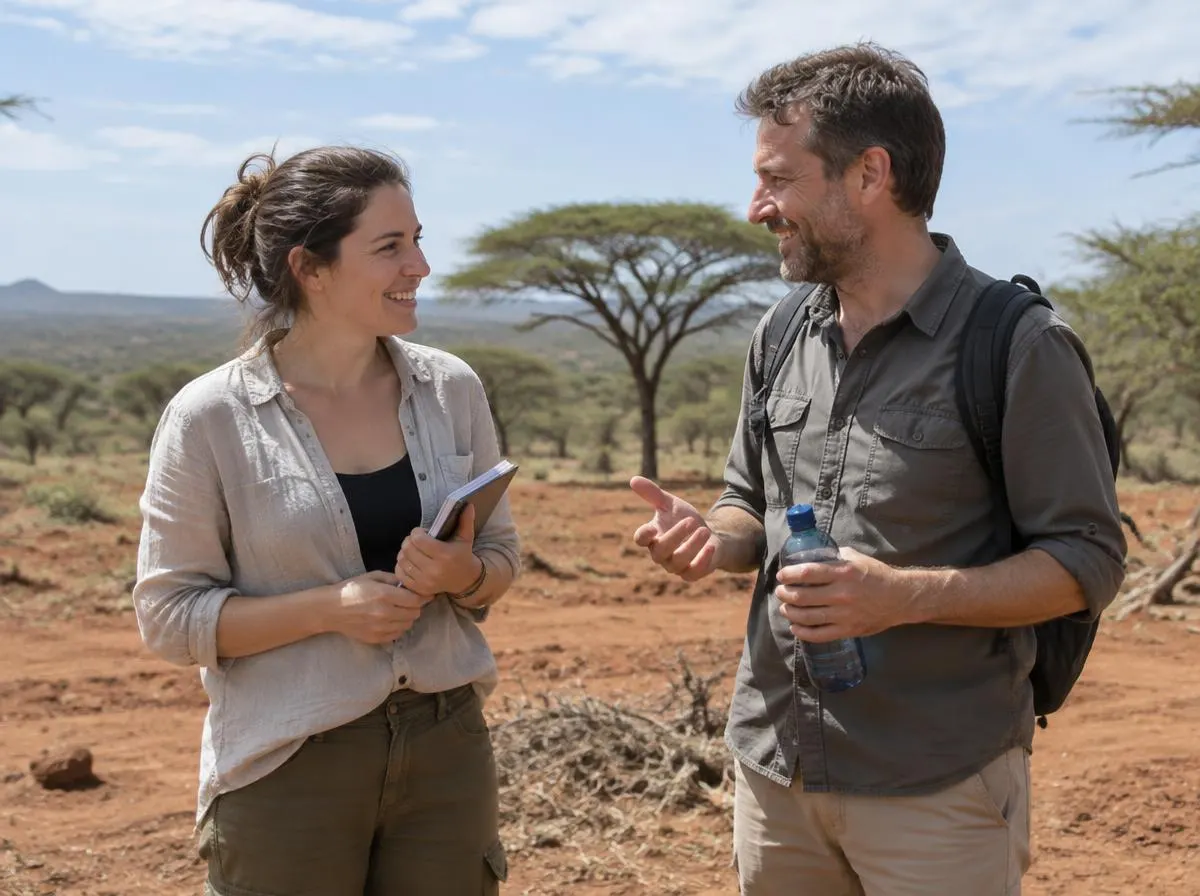 Charity staff on a project visit