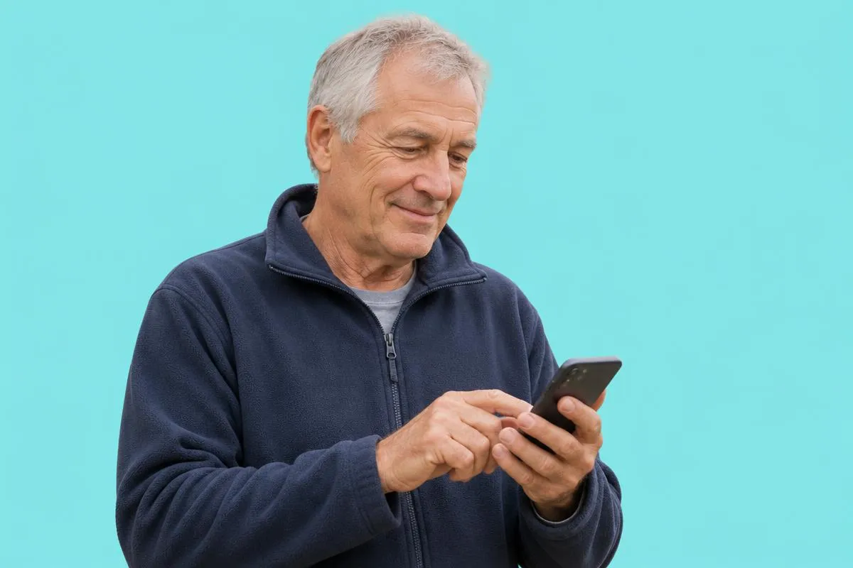 A volunteer sending a text.
