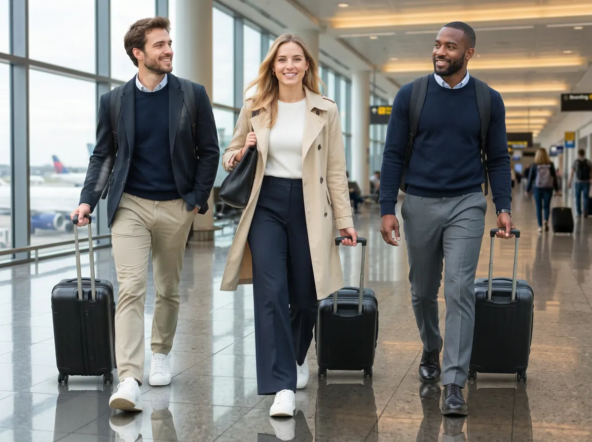 A team setting off on a work trip