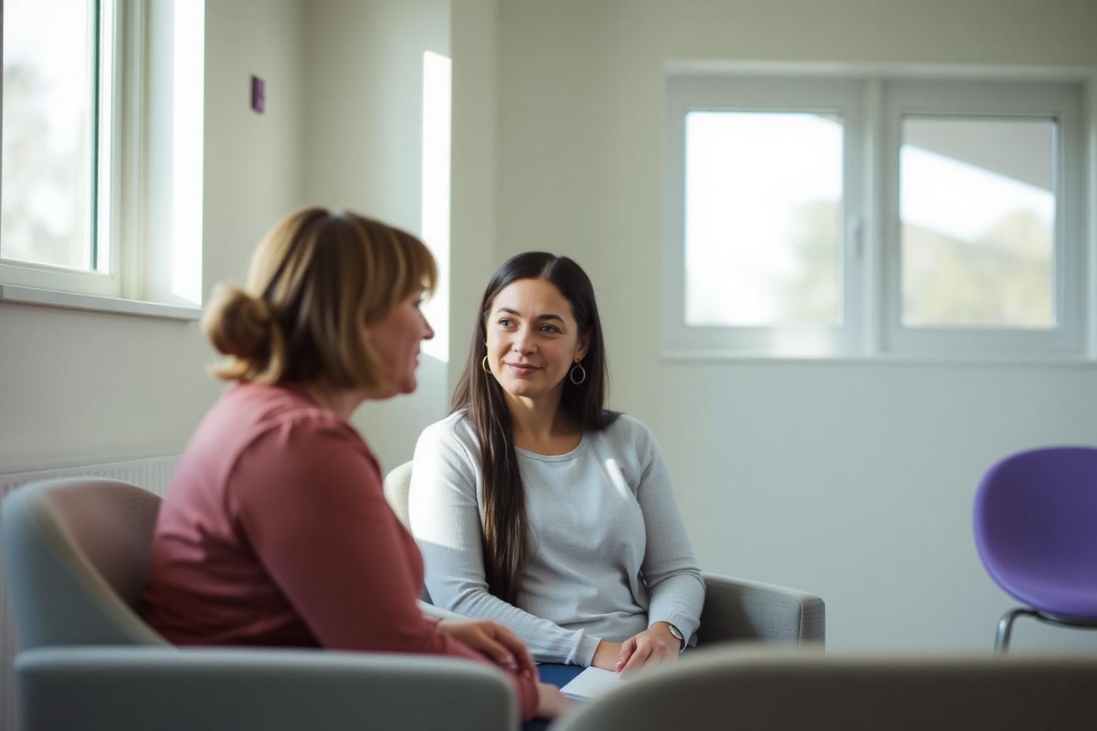 A supportive conversation between a helpline volunteer and a visitor