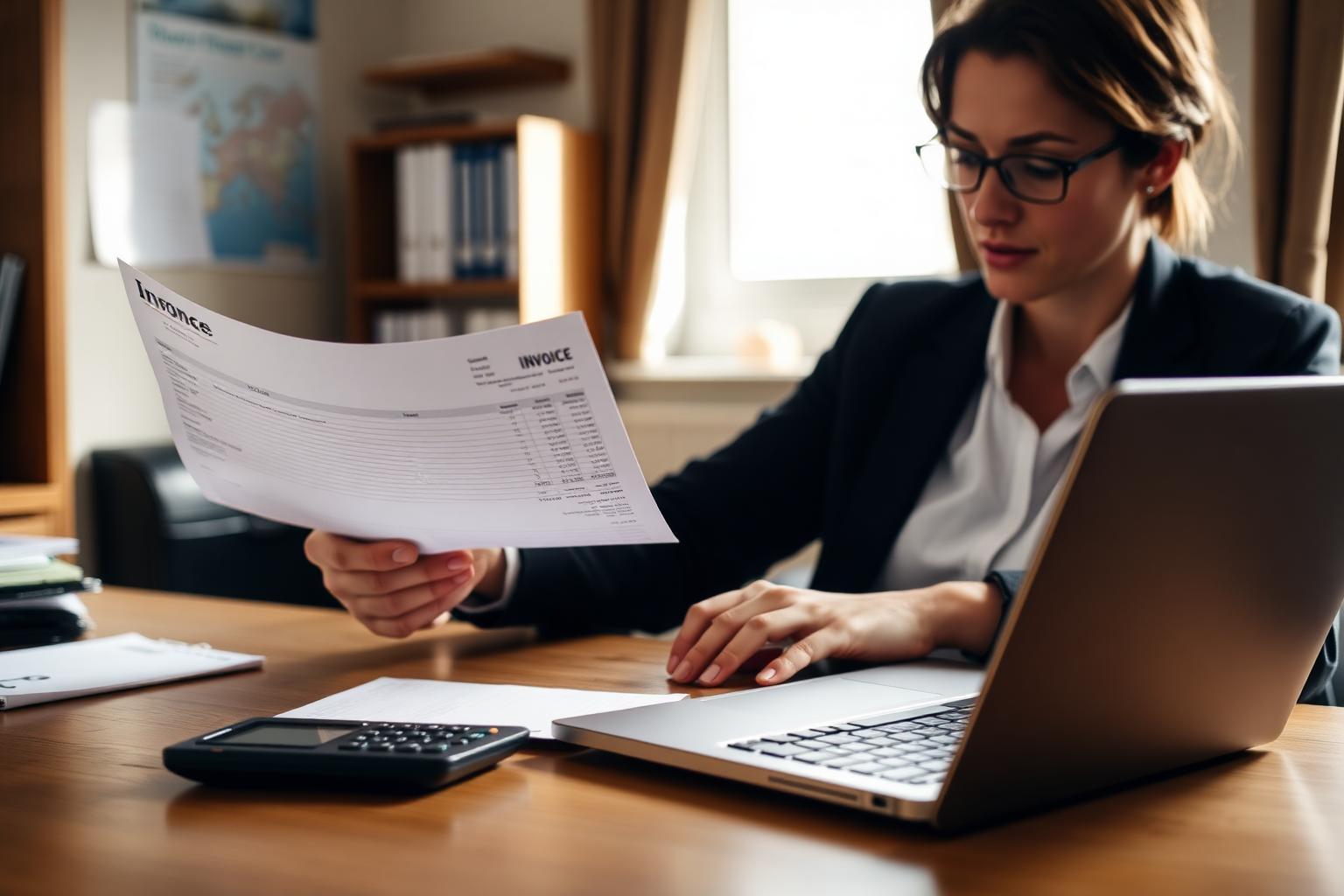 A finance manager reconciling one simple monthly mobile invoice.