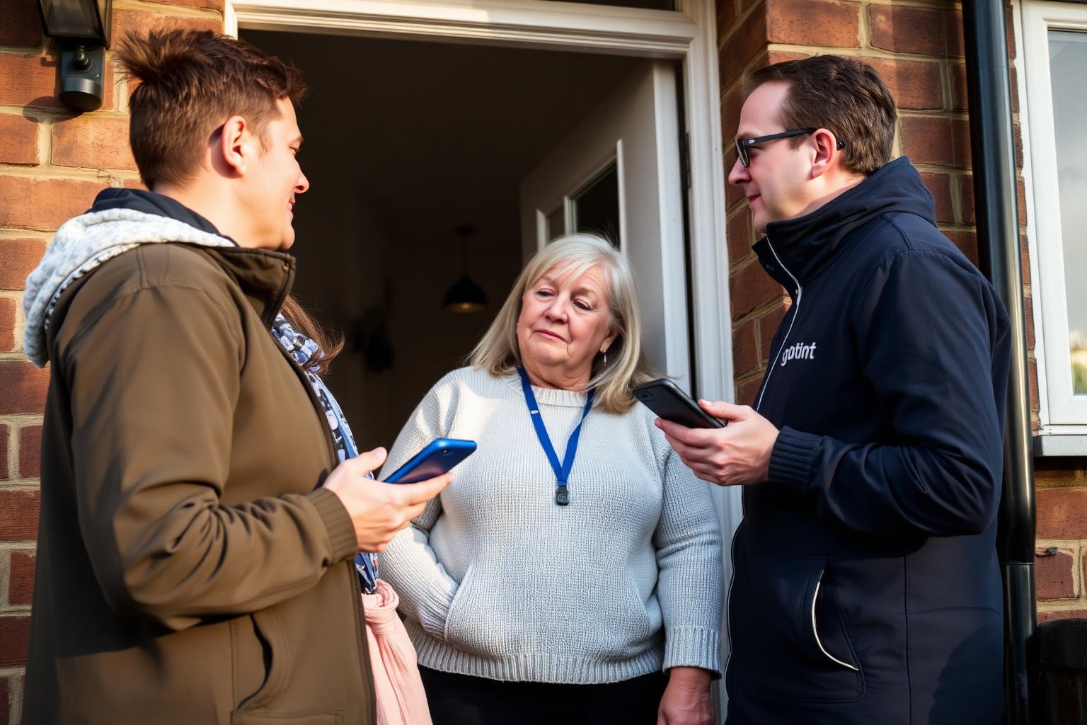 Charity volunteers together in a community space